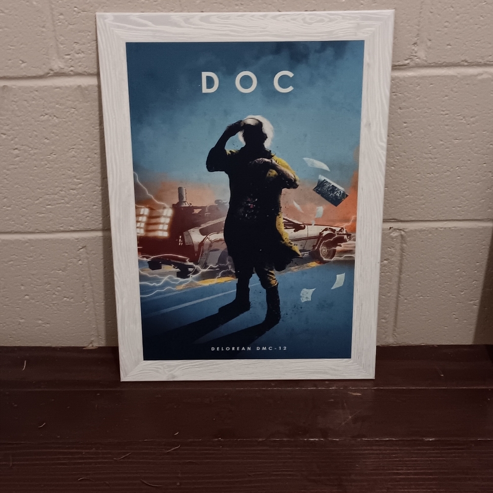 Displate Posters Marty McFly, Doc, and the DeLorean from Back to the Future